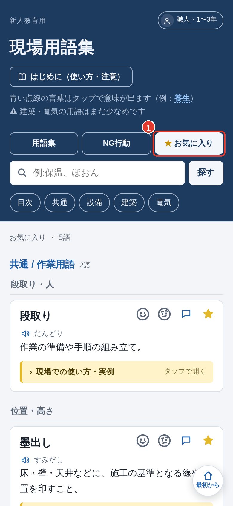 お気に入りの一覧